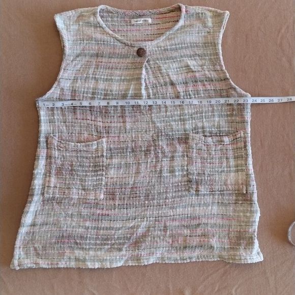Yasuko Kurisaka Anthropologie Woven Cotton 2 Pocket Sleeveless Top - Picture 6 of 16